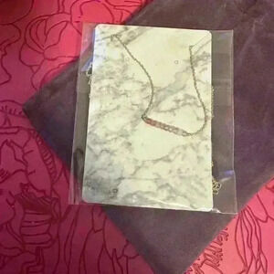 Pink gem stone necklace with gold chain